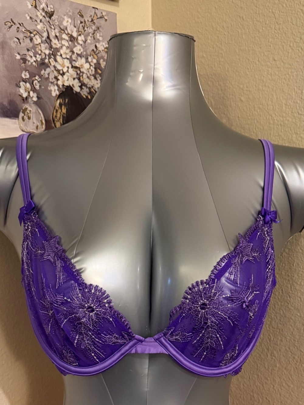 Victoria's Secret Violet Star Struck Low Cut Demi Underwire Bra